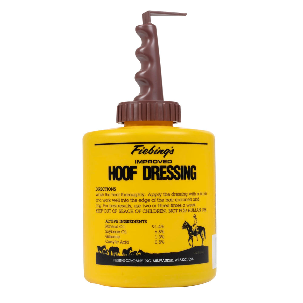 32-ounce bottle of Fiebing's Hoof Oil ready for frequent equine care.