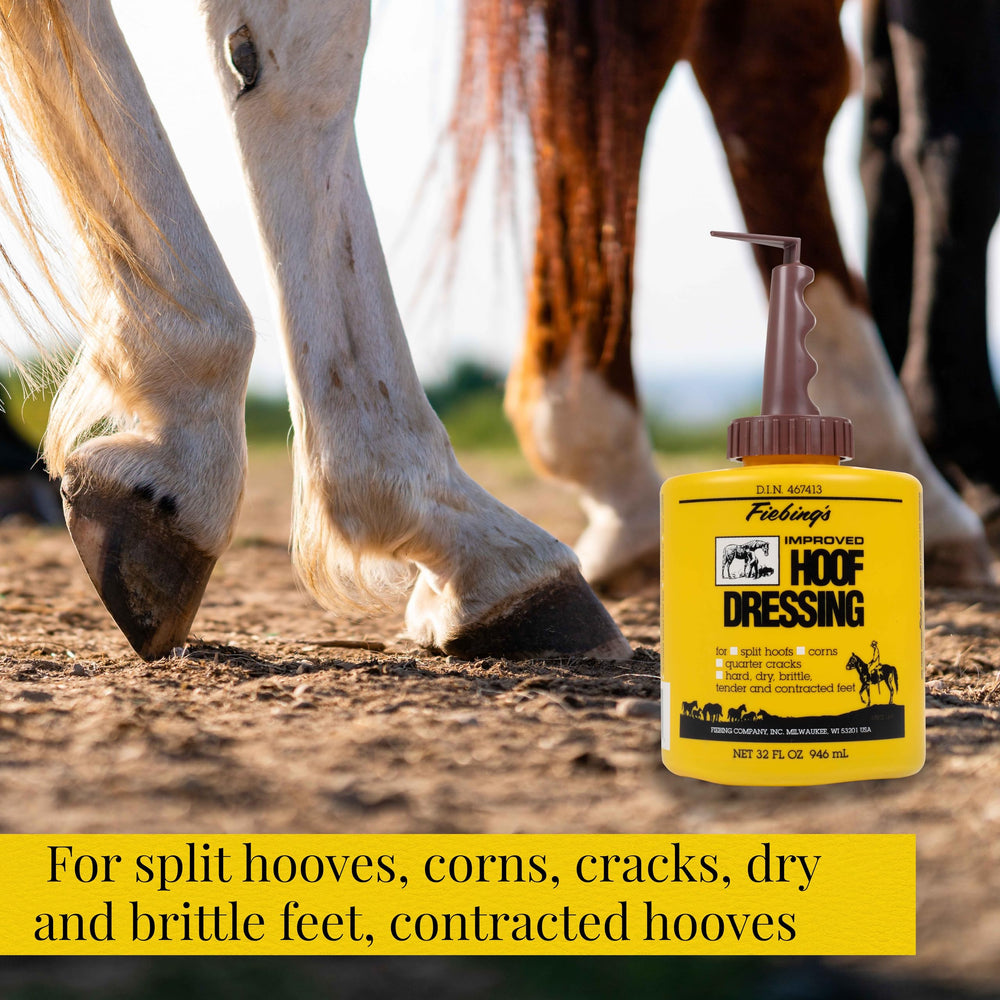 Product packaging highlights trusted quality since 1895 for Fiebing's Hoof Oil.