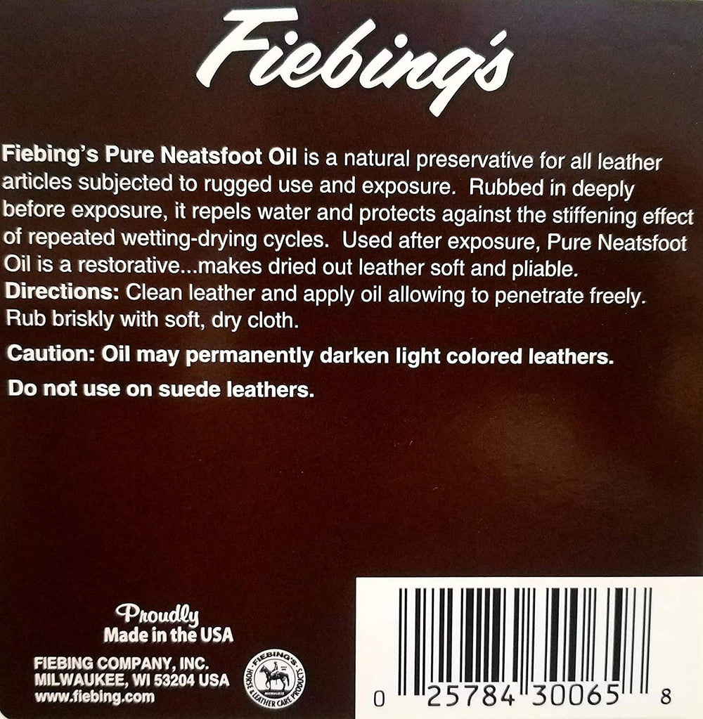 Fiebing's Neatsfoot Oil bottle pour guides easy leather application