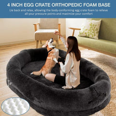 Fieiyob human dog bed anti-slip base keeps the surface stable on any floor.