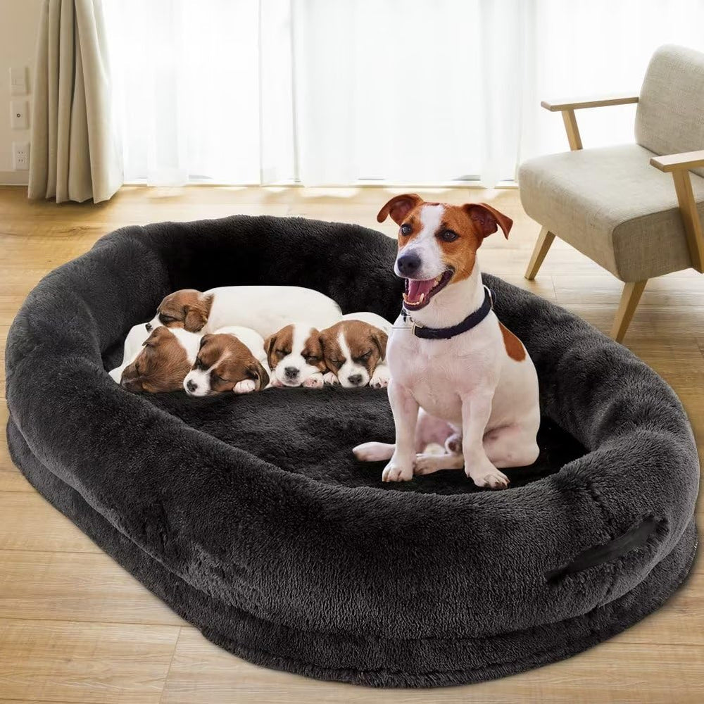 Fieiyob human dog bed portable handle makes moving and storage easy.