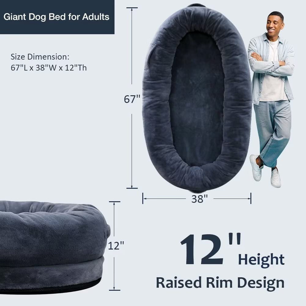 Fieiyob human-dog-bed-soft-plush-cover offers skin-friendly comfort during rest.