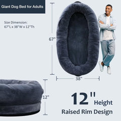 Fieiyob human-dog-bed-soft-plush-cover offers skin-friendly comfort during rest.