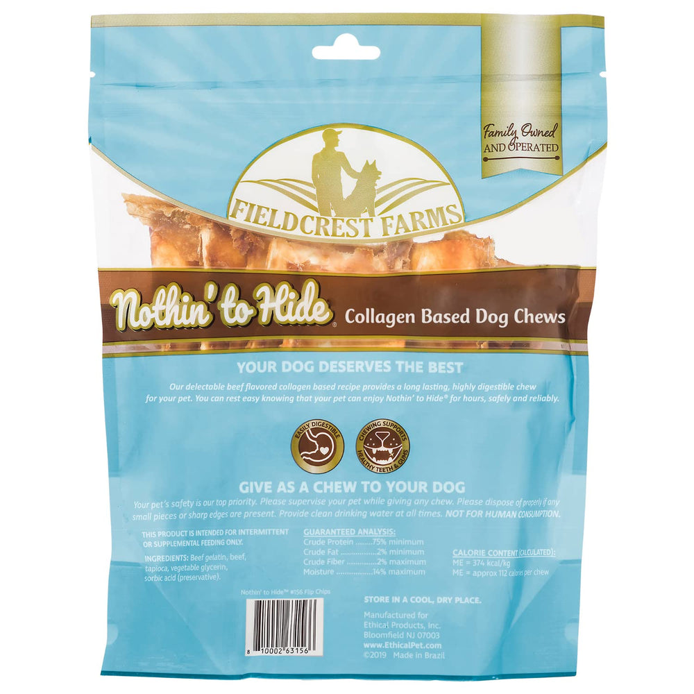 Fieldcrest Farms Nothin to Hide Flip Chips Beef serving-size shot illustrates portion ideas.