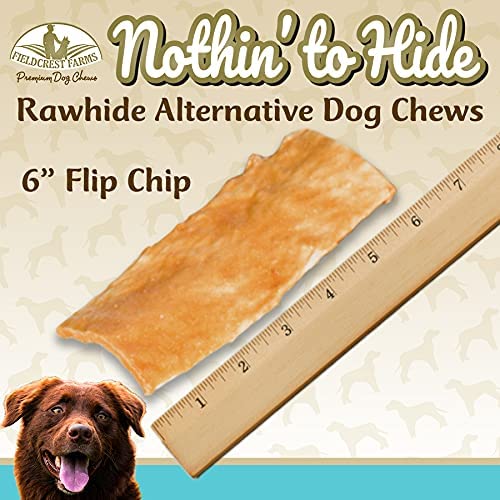 Fieldcrest Farms Nothin to Hide Flip Chips Beef texture closeup suggests bite-sized chew appeal.