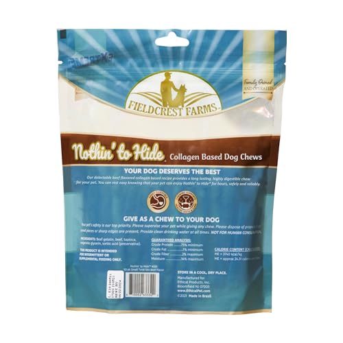 Fieldcrest Farms Twist Stix packaging showcases value pack for under 15lb moderate chewers.