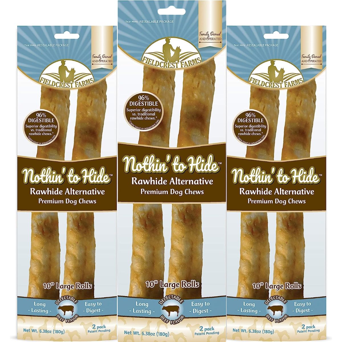 Fieldcrest Farms Nothing to Hide beef large-chew image, ideal for strong chewers.