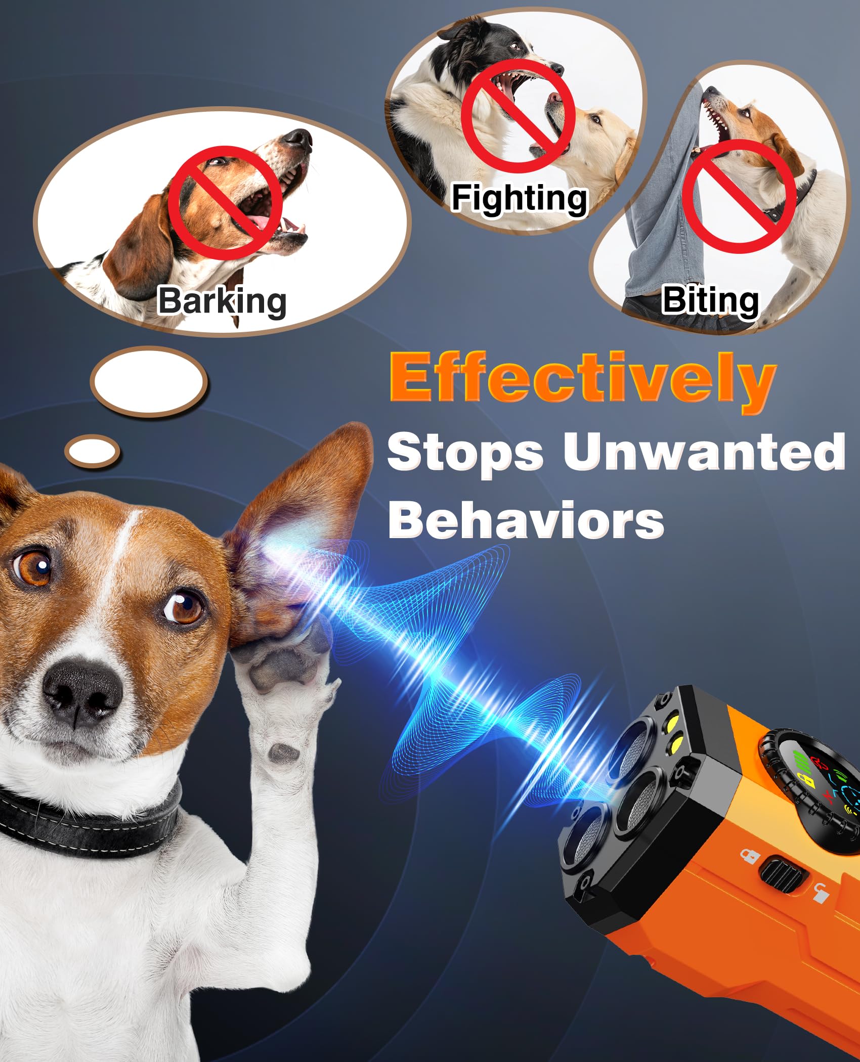 Fihuxoz dog bark deterrent rechargeable battery with 2000mAh capacity