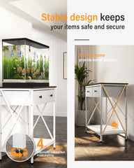 FILKO fish tank stand powder-coated frame resists moisture for durability