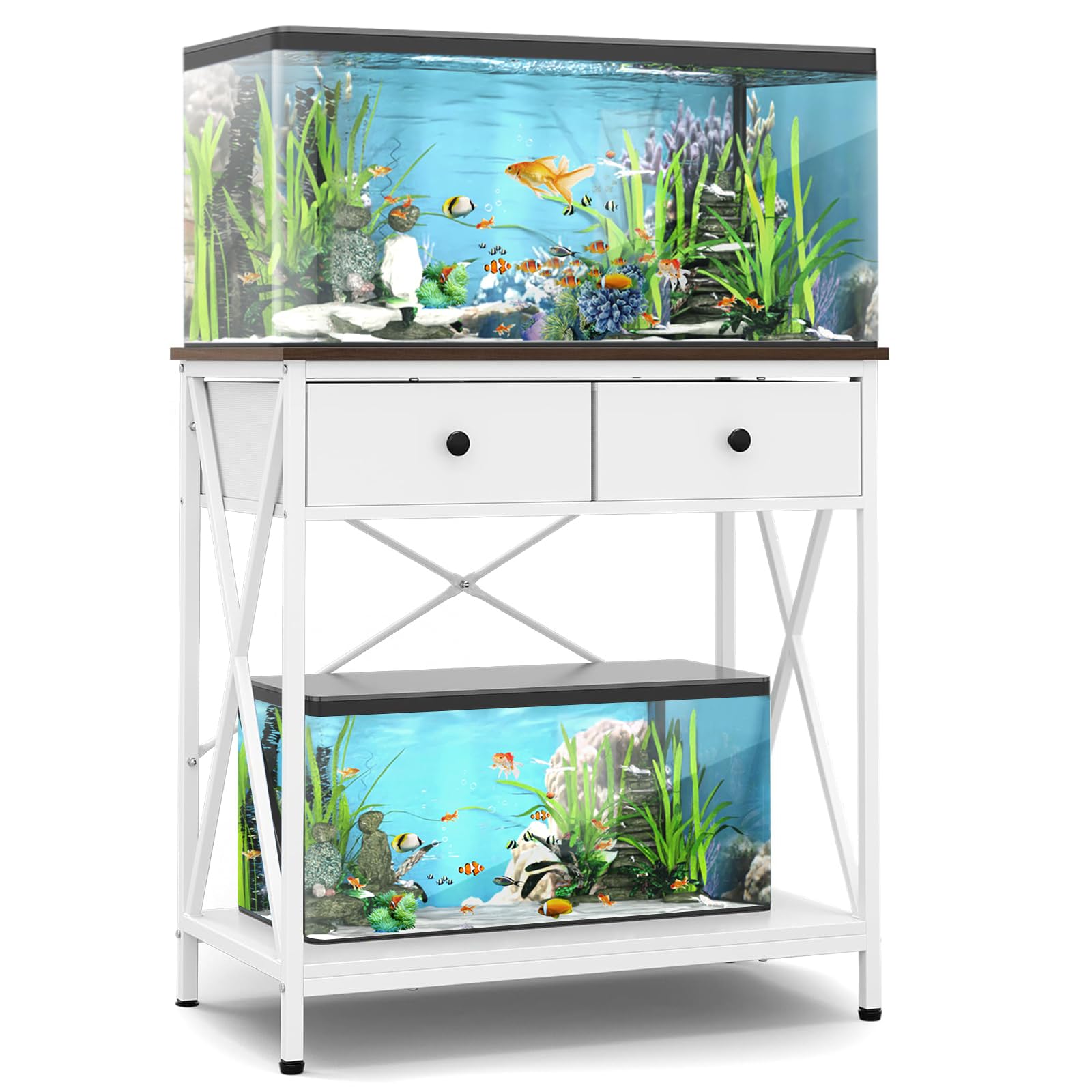 FILKO fish tank stand top surface supports up to 29 gallons for a spacious aquarium