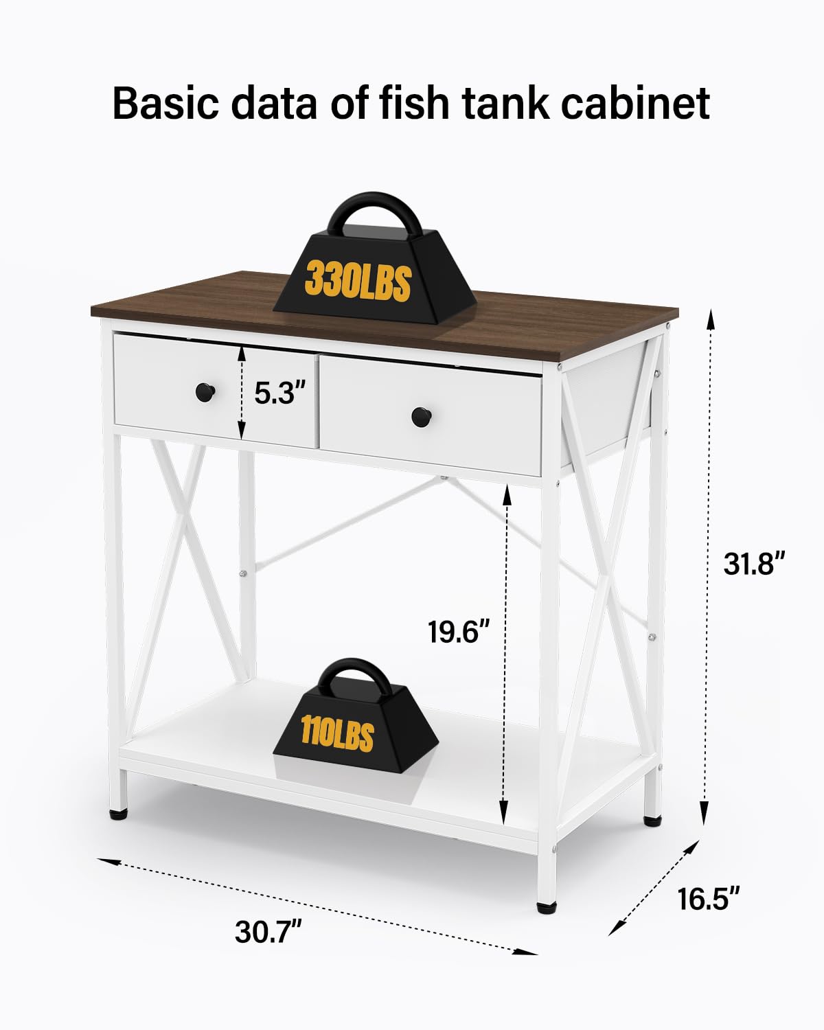 FILKO fish tank stand X-cross frame enhances stability on uneven floors