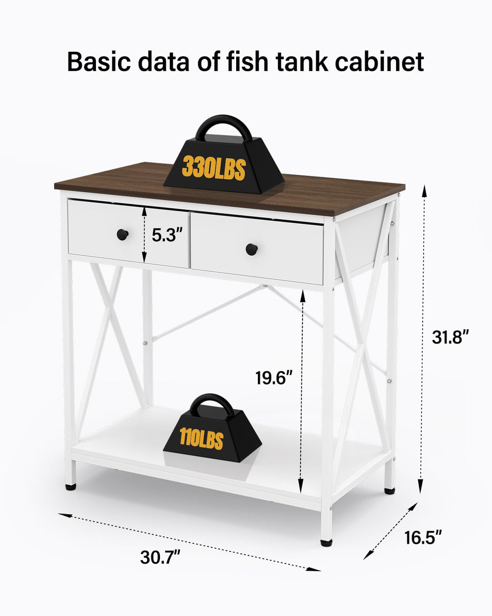 FILKO fish tank stand X-cross frame enhances stability on uneven floors