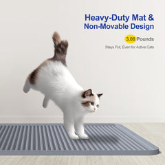 Filmicy non-slip underside keeps the mat in place during active cats.