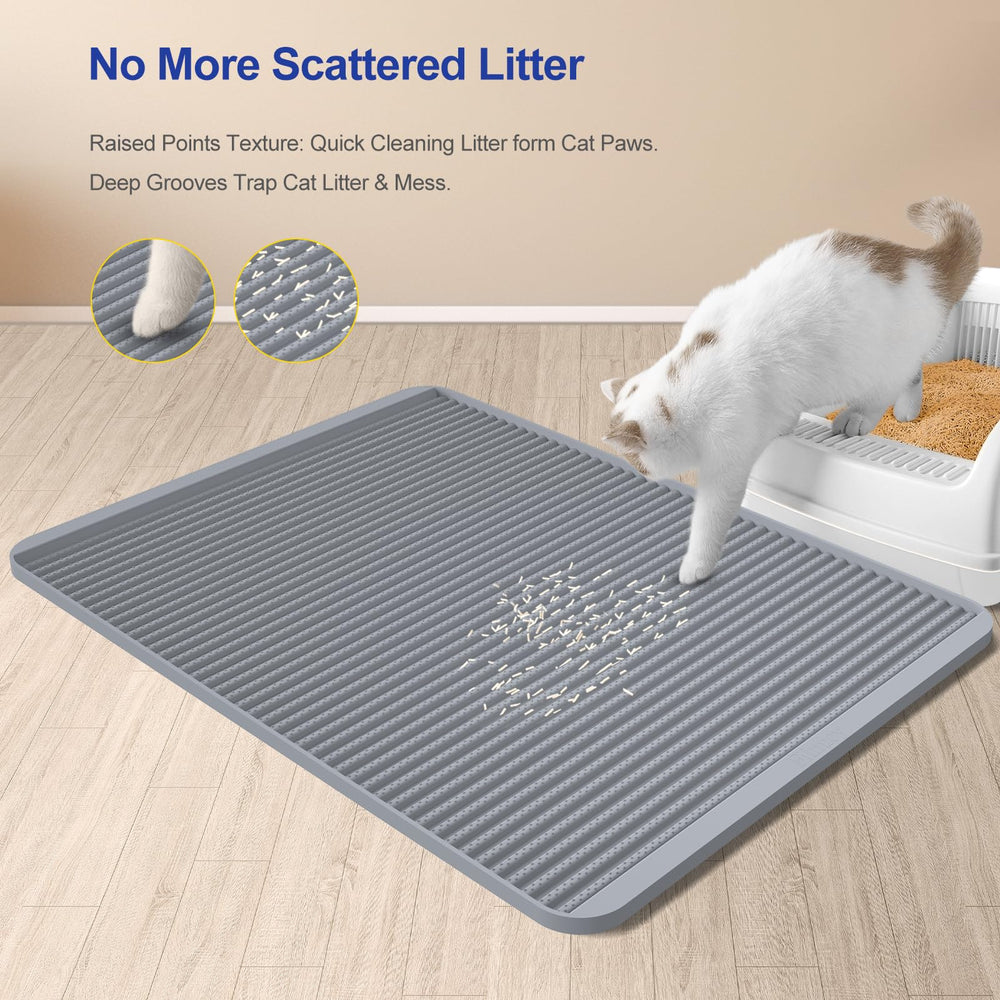 Filmicy litter mat waterproof edges protect floors from spills and urine.