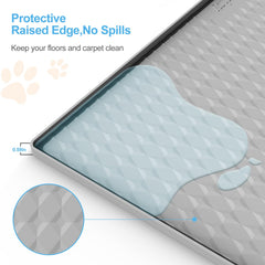 Filmicy pee pad holder with raised edges prevents leaks and protects floors.