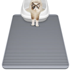 Filmicy silicone cat litter mat with raised texture traps litter and keeps floors cleaner.