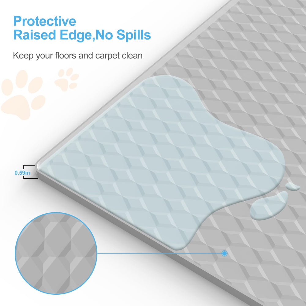 Filmicy silicone dog pad holder with raised edges contains messes