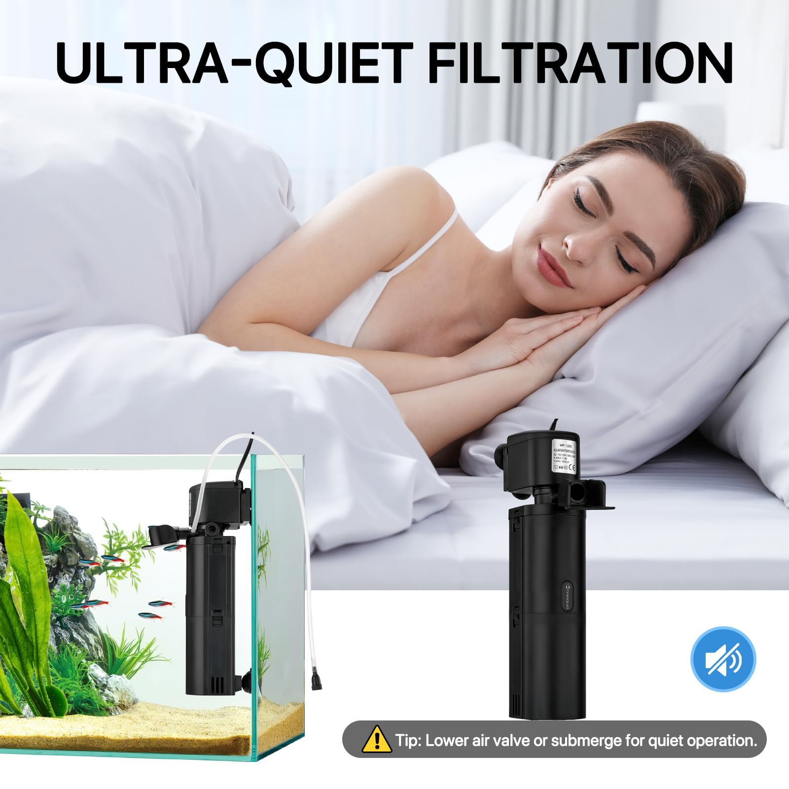 Finaqua internal filter easy installation and maintenance inside your tank.