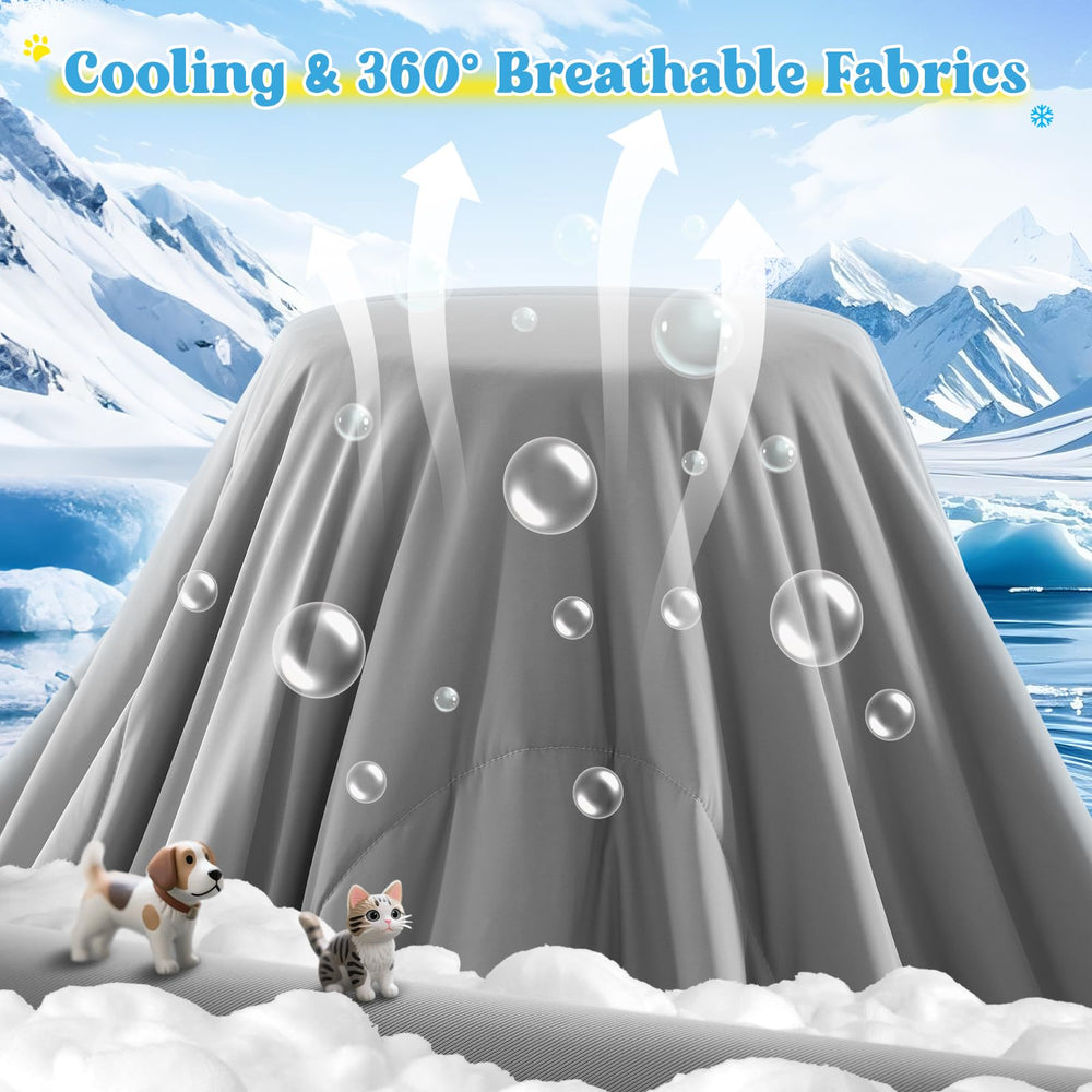FineMay cloud-soft dog cooling pad offers plush comfort and cooling relief.