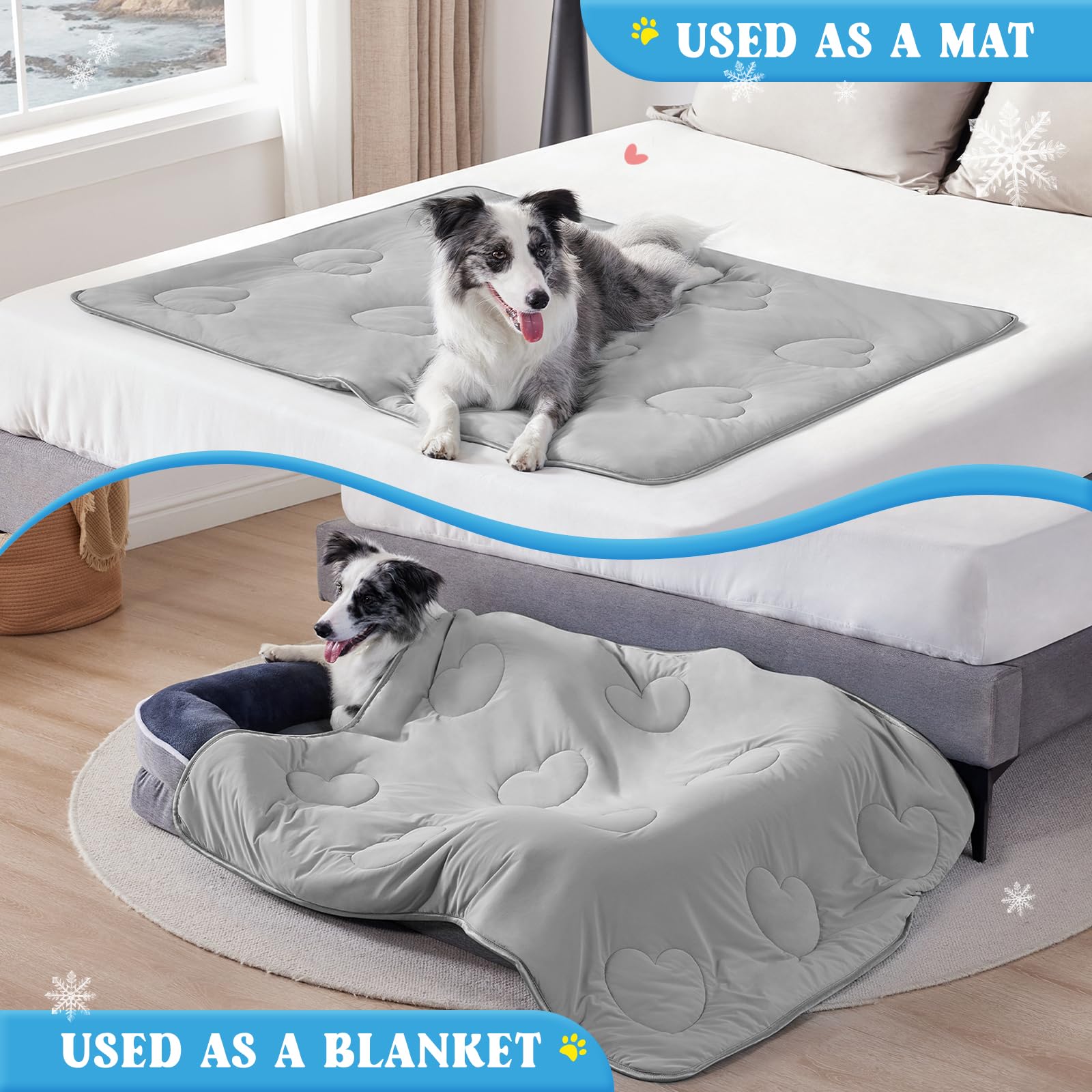 FineMay cooling blanket dogs soft-breathable fabric creates a refreshing rest spot.