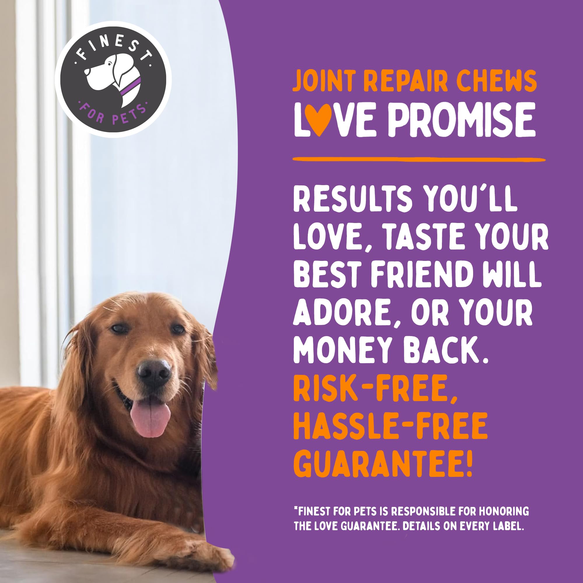 Finest For Pets Joint Repair friendly-dogs design works for dogs of all sizes.