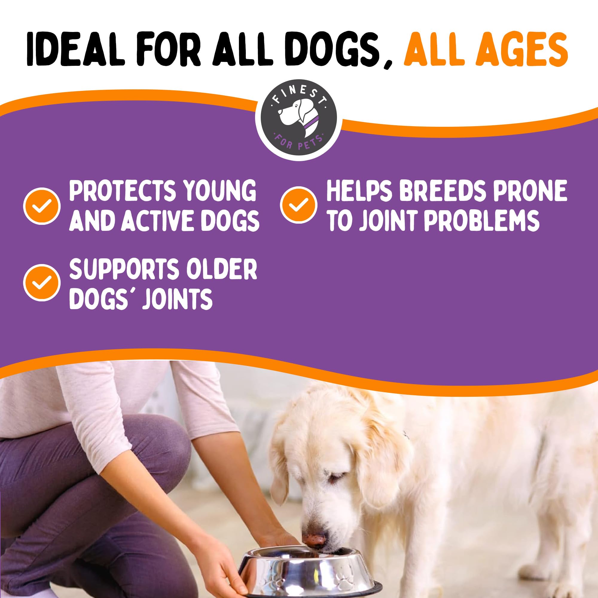 Finest For Pets Joint Repair omega-epa-dha rich formula for durable joints.