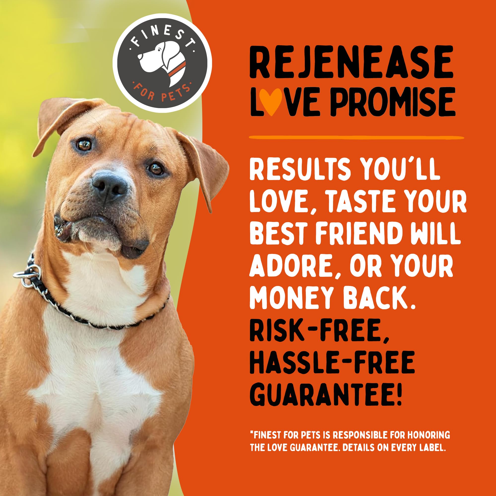 Finest For Pets bottle close-up confirms quality and labeling