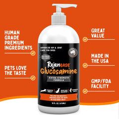 Finest For Pets liquid glucosamine mixed into dog food for seamless nutrition