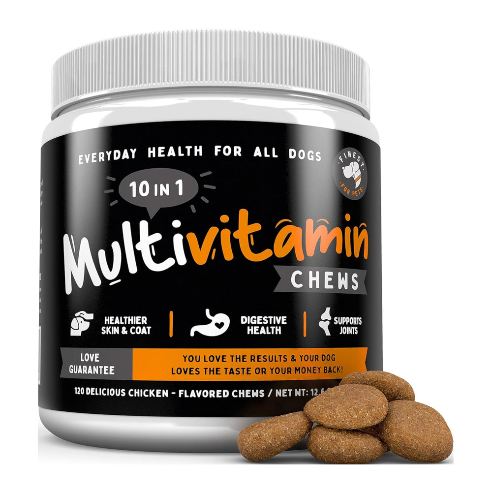 Finest For Pets multivitamin dog supplement jar front view supports joint and coat health