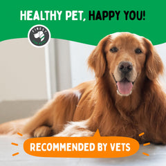 Finest For Pets TummyWorks probiotic packaging jar highlights 120 chews for a months supply.