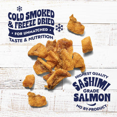 Finfare salmon nuggets close-up, showing crunchy texture ideal for training rewards.