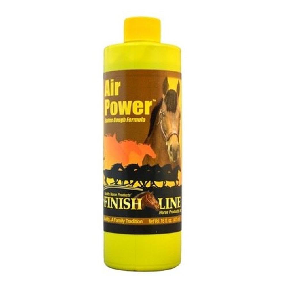 Finish Line Air Power pint bottle with natural ingredients for pre-event horse care.