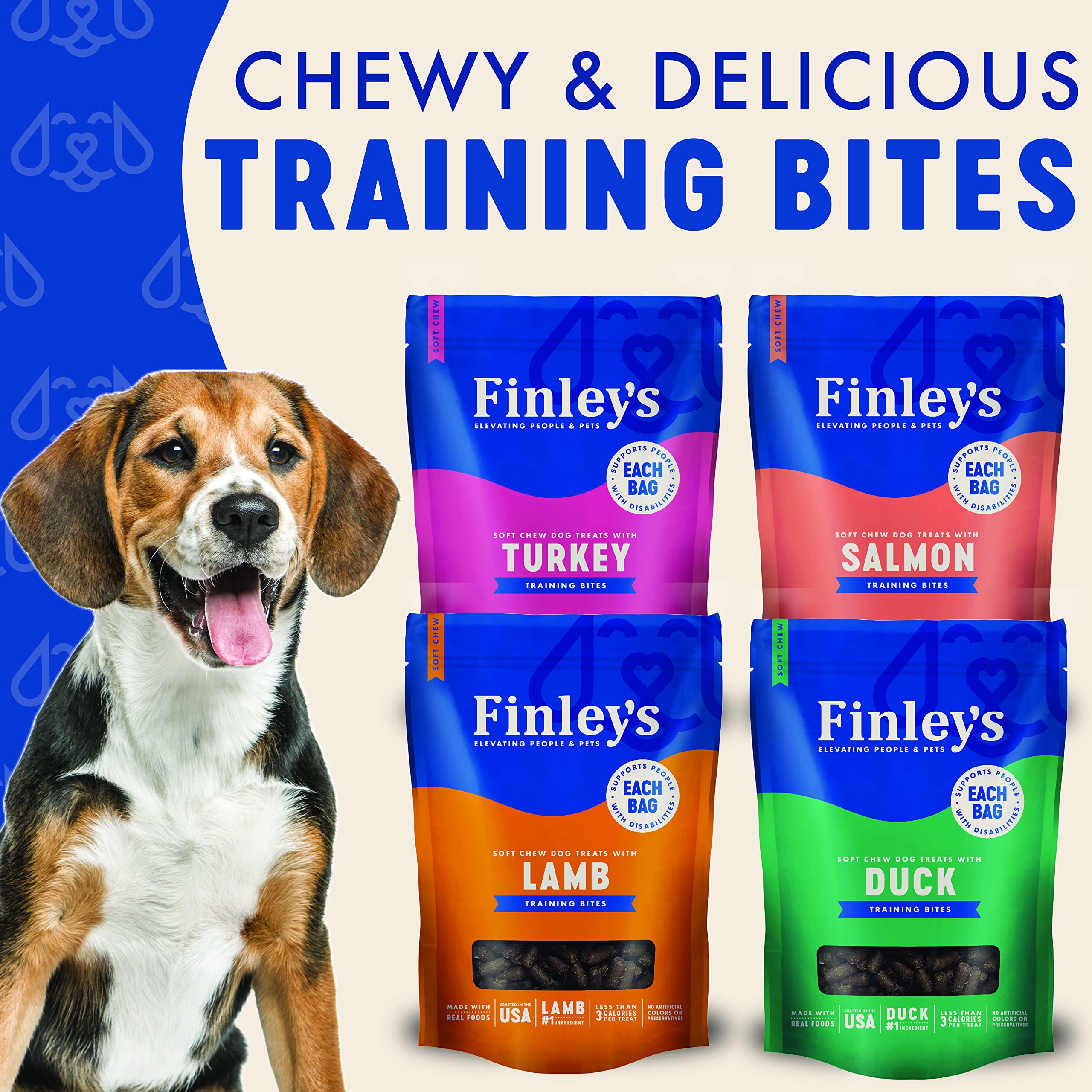 Finley's Training Bites ingredients closeup, all-natural, wheat-free recipe