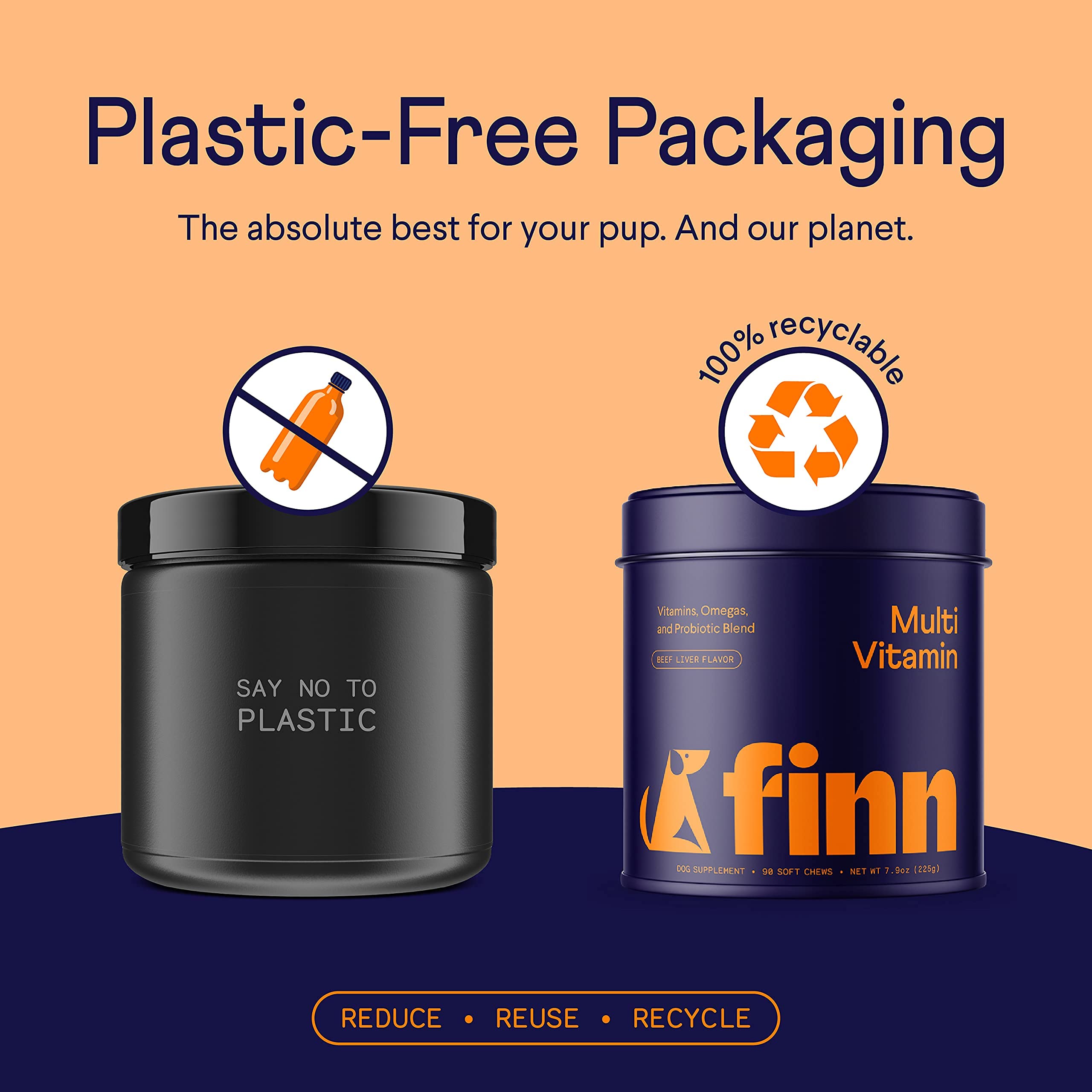 Finn All-in-1 Multivitamin label featuring probiotics and digestion benefits