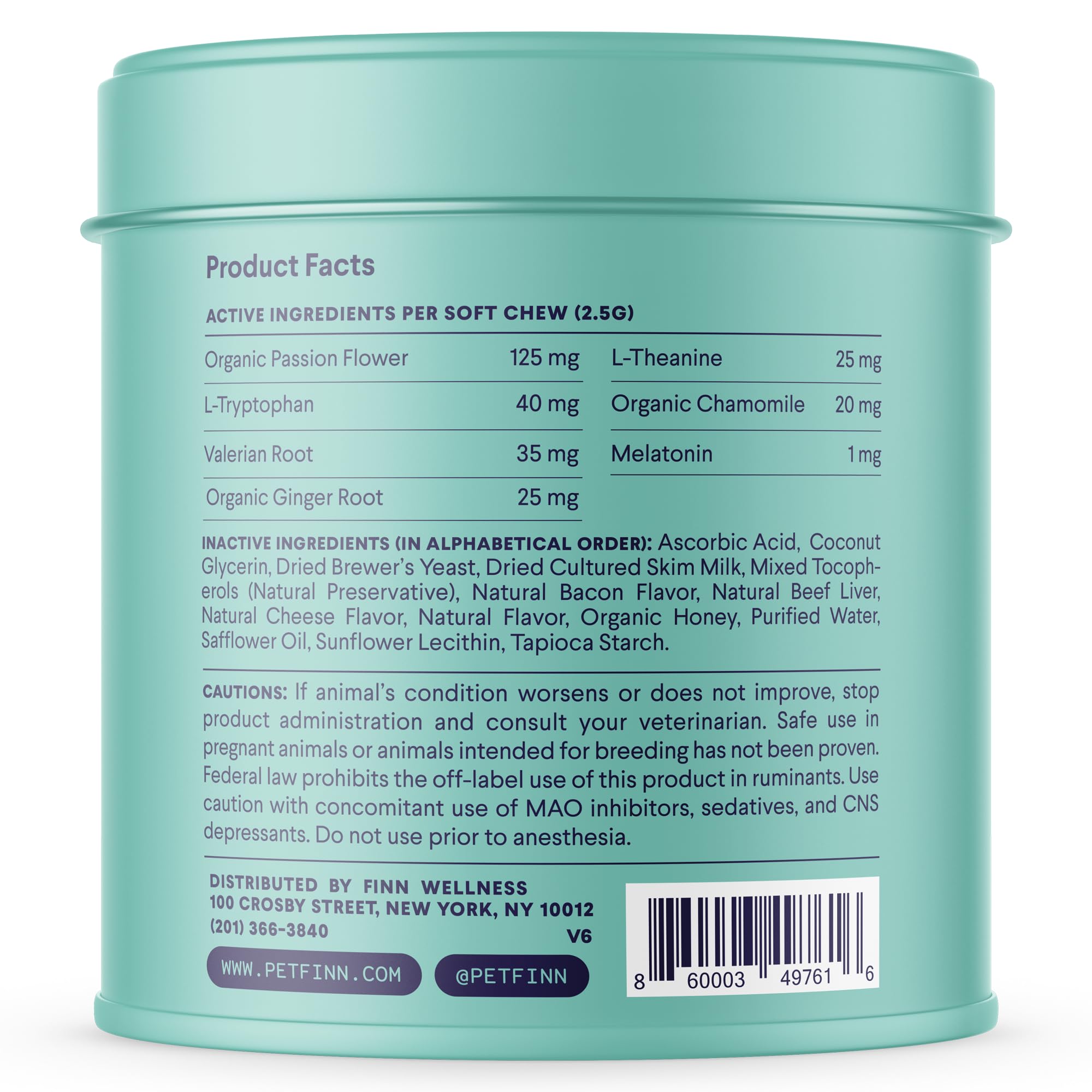 Finn Calming Aid herbal blend with chamomile and ginger for relaxation