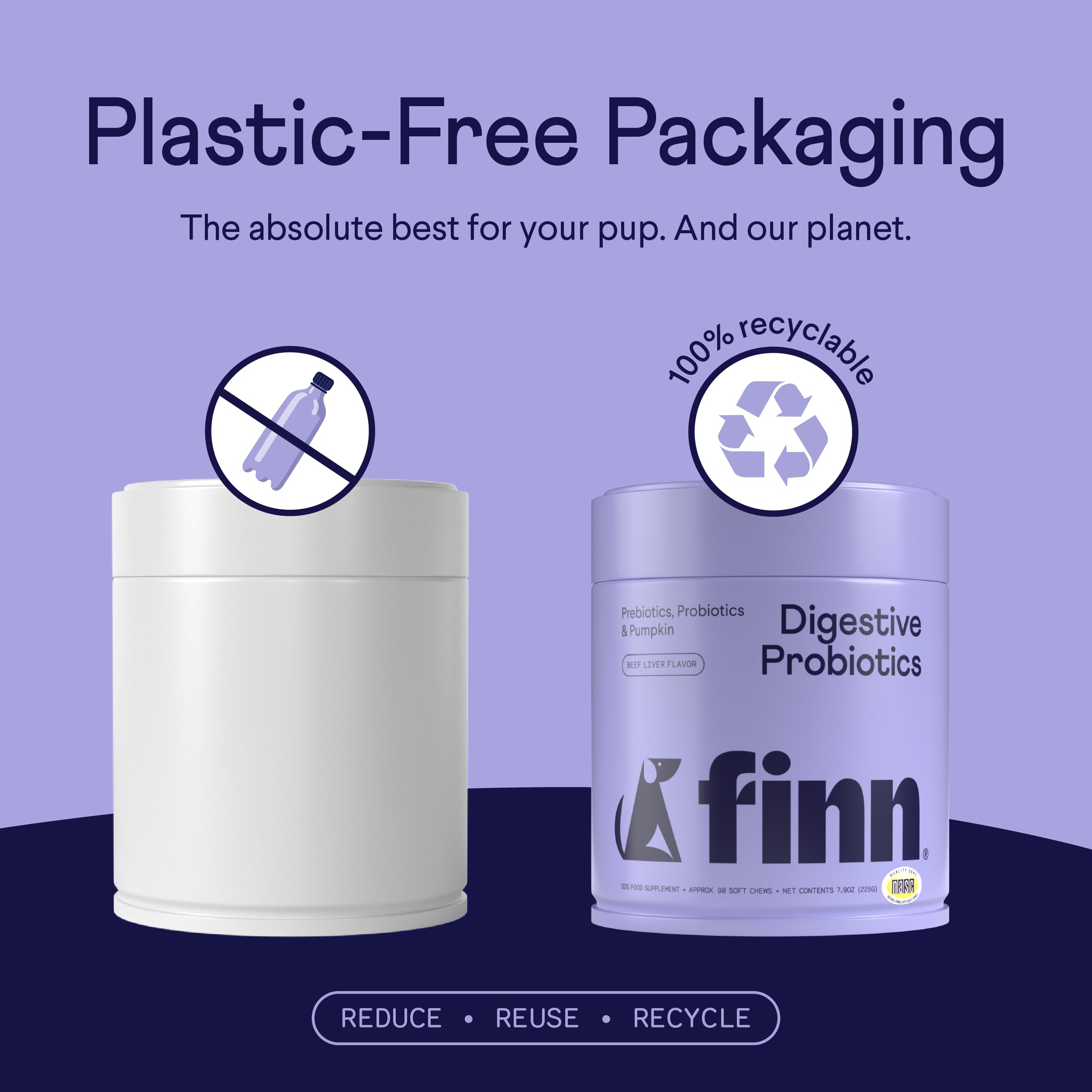Finn Digestive Probiotics Made in USA seal on package reinforces quality.