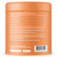 Finn Pumpkin Plus soft texture atop meals supports gentle digestion.