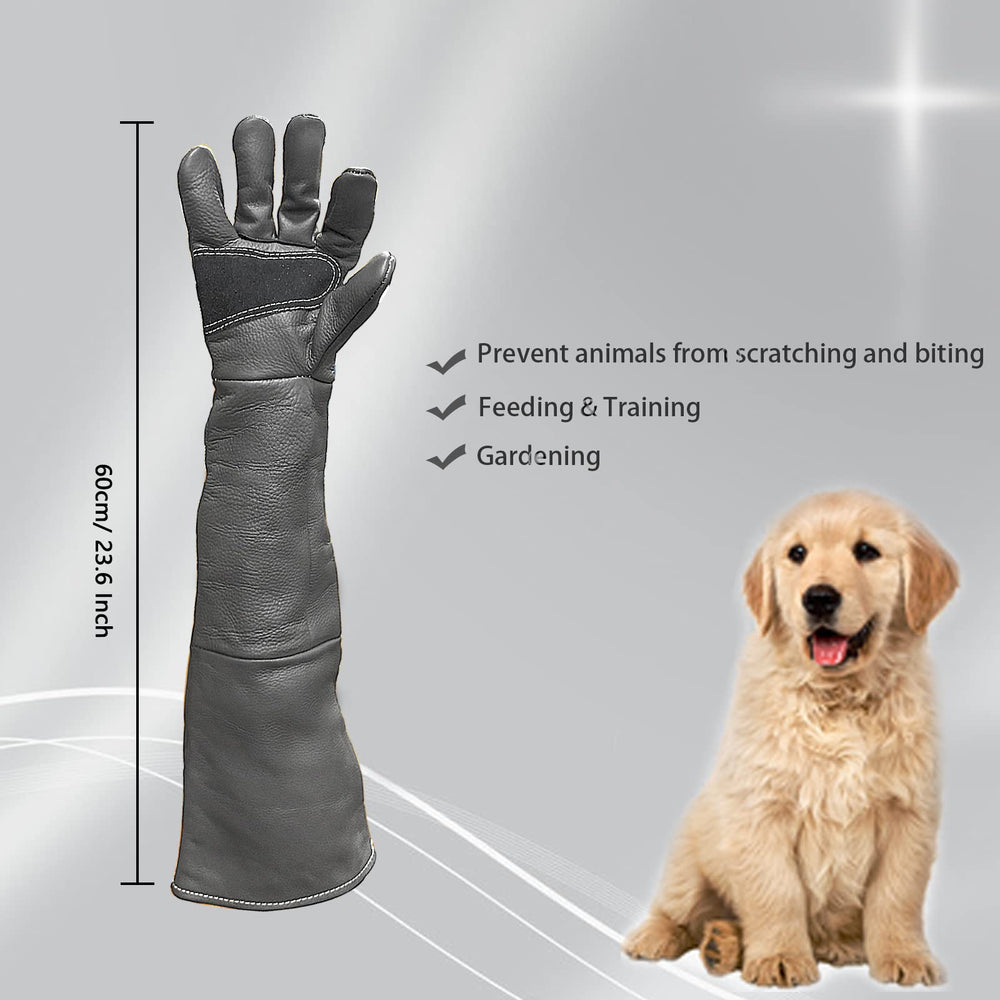 FIPASEN cowhide leather glove forearm with reinforced protection against bites and scratches.