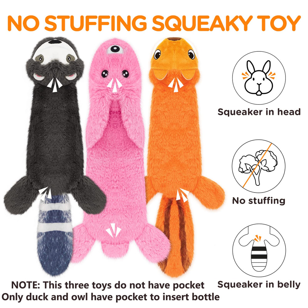 Fireor dog squeak toy duck – hidden pocket holds a water bottle for versatile play