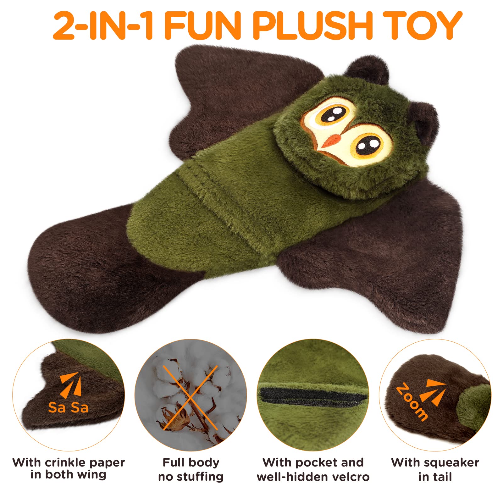 Fireor dog squeak toy raccoon – durable plush for boredom relief during fetch