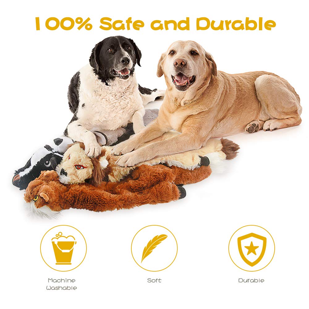 Fireor no stuffing dog toys pack for mess-free playtime