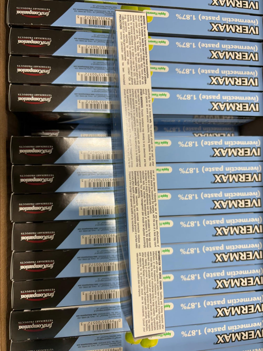 First Companion Ivermax side-label closeup communicates safety and dosage details