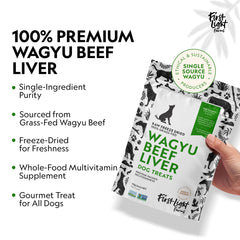 First Light Freeze-Dried Wagyu Liver Treats capture convenience and long-lasting freshness.