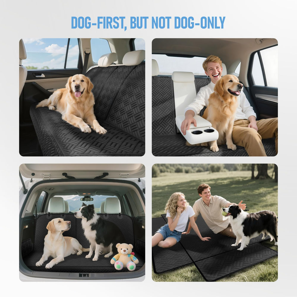 FIRSTWELL dog car seat cover waterproof fabric protects seats from spills and messes.