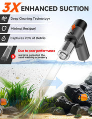 Fishands Electric Gravel Cleaner side attachment shows versatile suction accessories