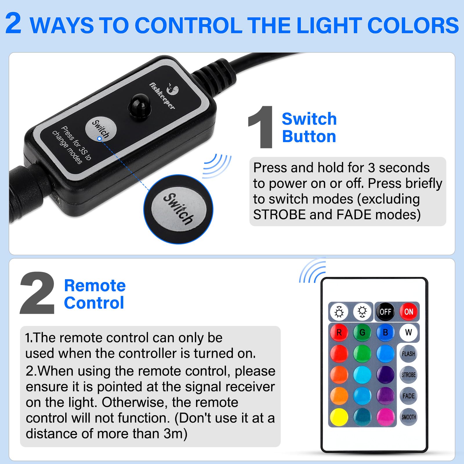Fishkeeper aquarium bubble light offers 7 adjustable brightness levels for plants and fish ambiance.