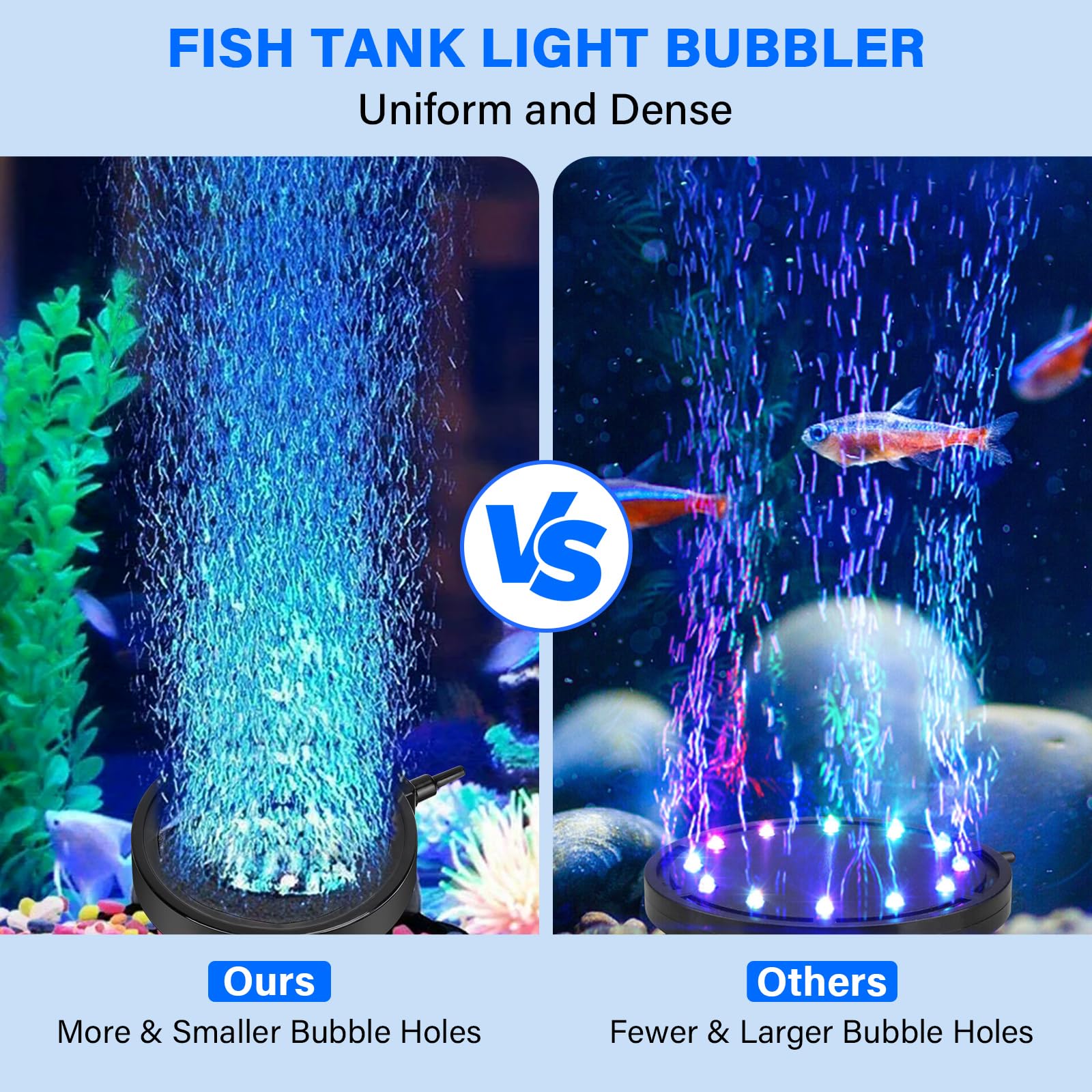 Fishkeeper bubble light mode white-gradient provides a calm, natural-looking tank illumination.