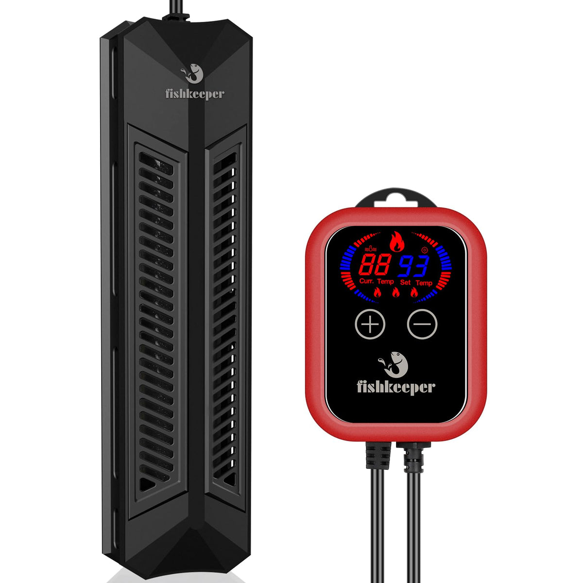 fishkeeper Aquarium Heater with digital display provides precise temperature control for freshwater and saltwater tanks.