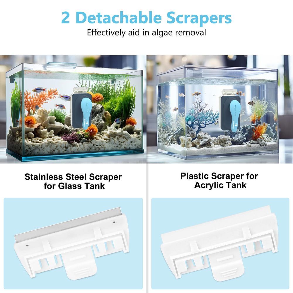 Fishkeeper aquarium cleaner detachable scraper plastic for acrylic tanks