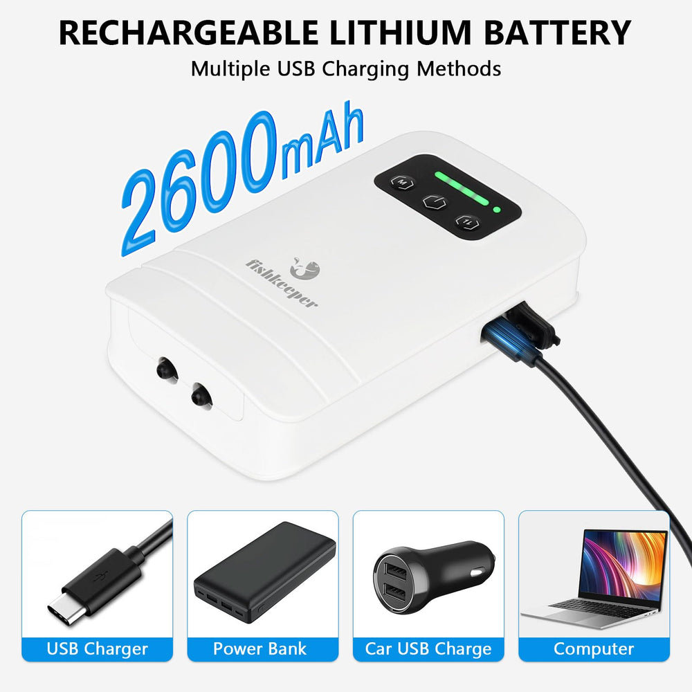 fishkeeper air-pump emergency power-outage ready for outdoor fishing and camping